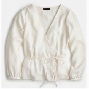 J.Crew Cream Wrap Blouse